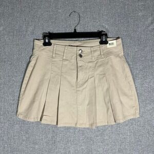 Tan No Boundaries pleated mini skirt